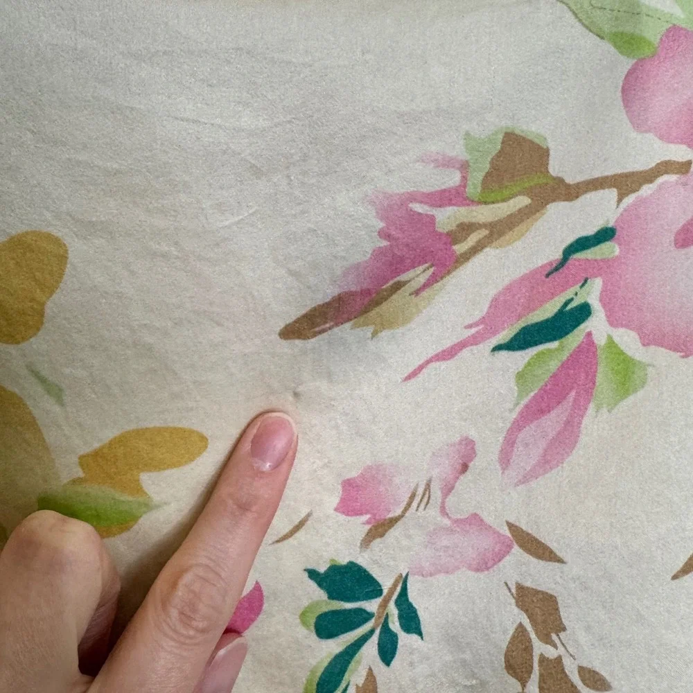 SLPBABY Women 100% Mulberry Silk Pillow Case Cream Floral Zipper Side Classy